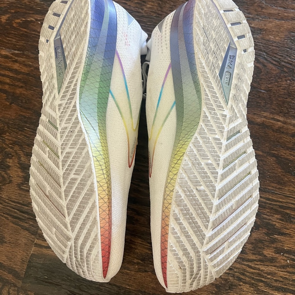Brooks White With Multicolor Gradient Athletic Sh… - image 3